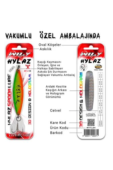 Hylaz Turna Kaşık 28 Gr 95 Mm - Hologramlı  04 - 4