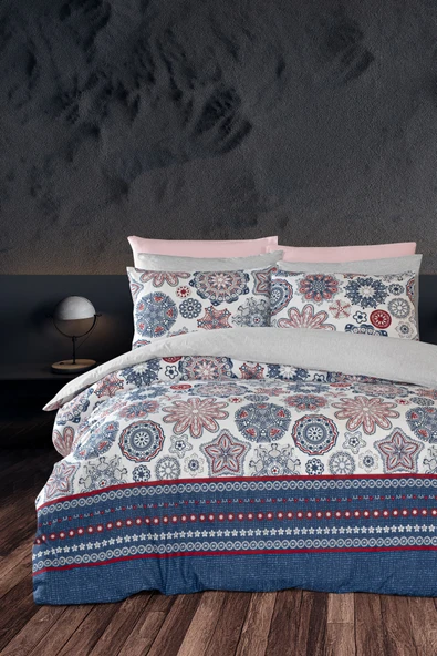 Lastikli Çarşaflı Çift Kişilik Nevresim Takımı Star