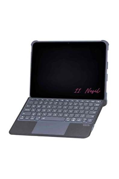 iPad 11. Nesil Uyumlu 360° Manyetik Standlı Ledli Touchpadli Katanya Klavyeli Tablet Kılıfı ürün görseli 1