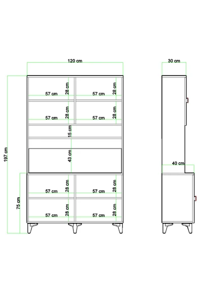 Evdemo Urla Kahve Köşesi Çok Amaçlı Mutfak Kiler Erzak Dolabı Atlantik Çam - 4