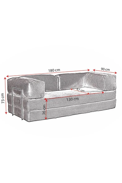 Evdemo Line Aktivite Koltuğu Çok Amaçlı Koltuk Yatak Gri - 6