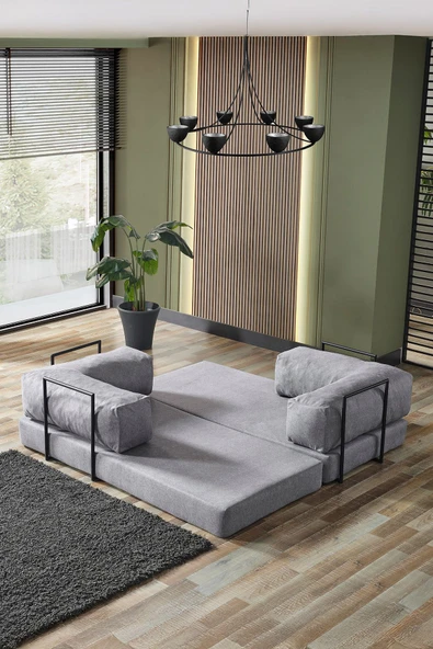 Evdemo Line Aktivite Koltuğu Çok Amaçlı Koltuk Yatak Gri - 4