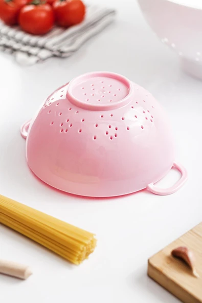 Akrilik Soft Pembe Mini Pirinç Süzgeçi & Bakliyat Süzgeçi (3 SU BARDAĞI ÖLÇÜLÜ) - 3