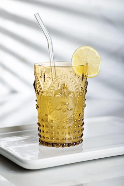 Akrilik Amber Tekli Kısa Bardak & Su Meşrubat Kahve Yanı Bardağı 400 ml ( Cam Değildir ) - 1
