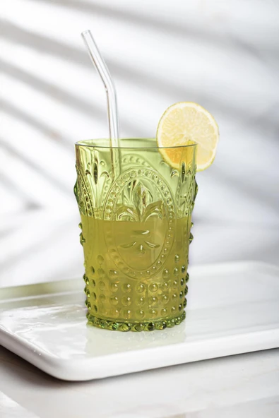 Akrilik Koyu Yeşil Tekli Kısa Bardak & Su Meşrubat Kahve Yanı Bardağı 400 ml ( Cam Değildir )