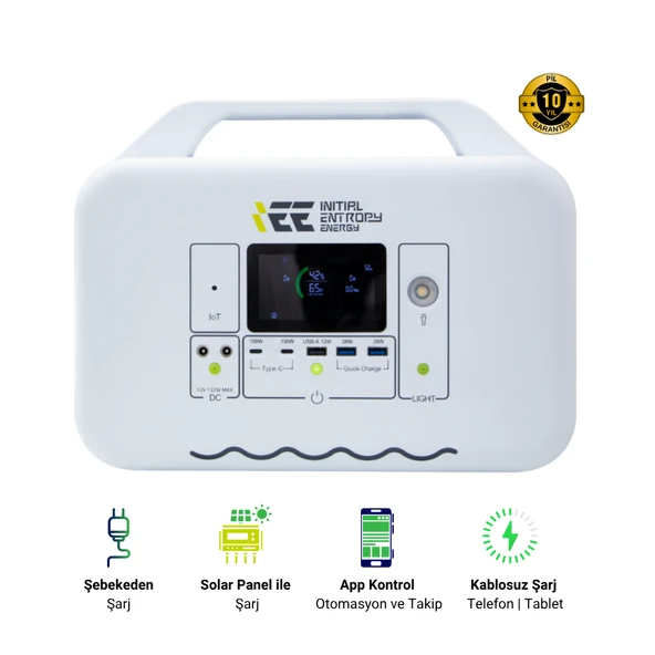 1008WH Taşınabilir Güç Kaynağı %99.99 MPPT BMS Çoklu Koruma Kablosuz Şarj / Beyaz