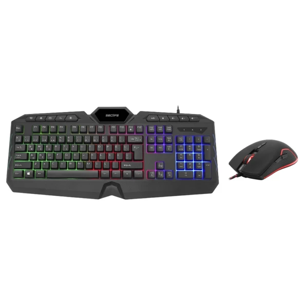 Seclife Klavye Set Slk-4844B Usb Işıklı Mm Gaming 8000Dpı Programlanabilir Mouse