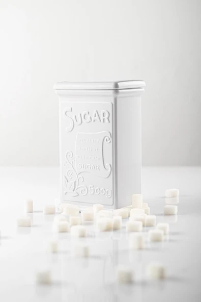 Akrilik Beyaz Şeker Kahve Çay Kavanozu 500 Ml (Vakum Kapak ) - 5