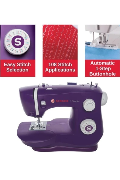 Singer 3337 Fashion Mate Dikiş Makinesi Mor - 3