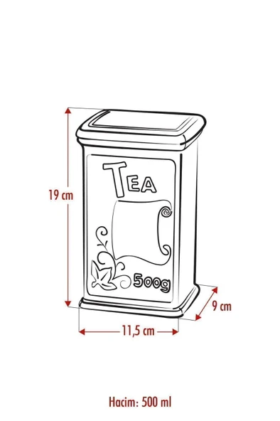 Akrilik Beyaz Şeker Kahve Çay Kavanozu 500 Ml (Vakum Kapak ) - 6