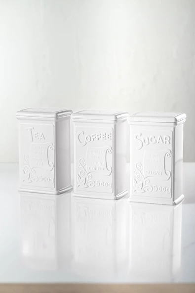 Akrilik Beyaz Şeker Kahve Çay Kavanozu 500 Ml (Vakum Kapak ) - 2