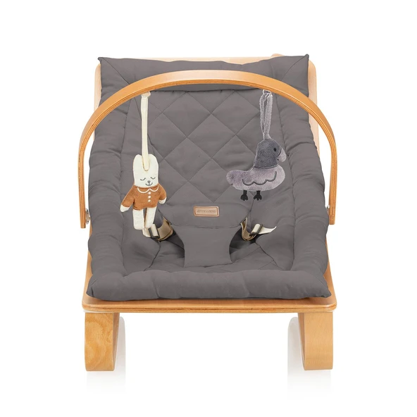 Wellgro Natura Ahşap Sallanan Ana Kucağı, Gri - Resim 5