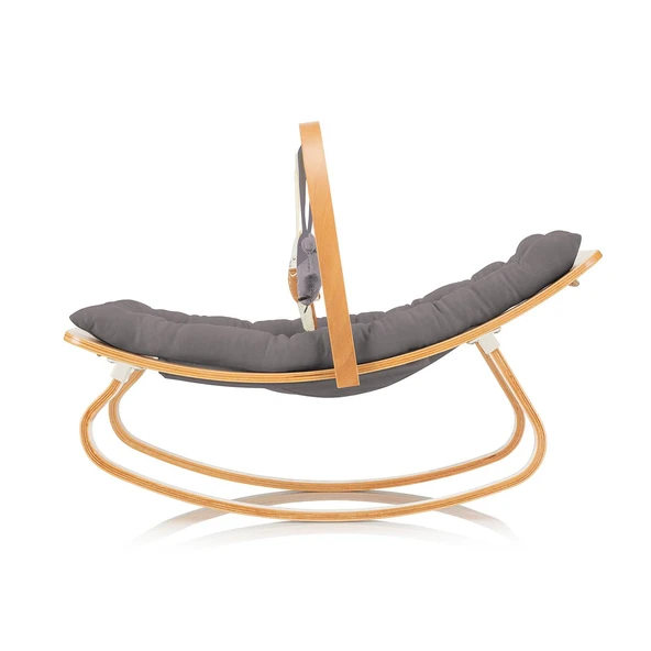 Wellgro Natura Ahşap Sallanan Ana Kucağı, Gri - Resim 3