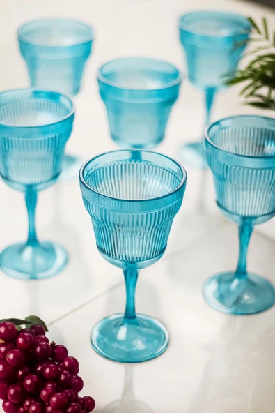 Akrilik Aquamarin Tekli Kadeh & Su Meşrubat Kahve Yanı Bardağı 300 ml ( Cam Değildir ) - 5