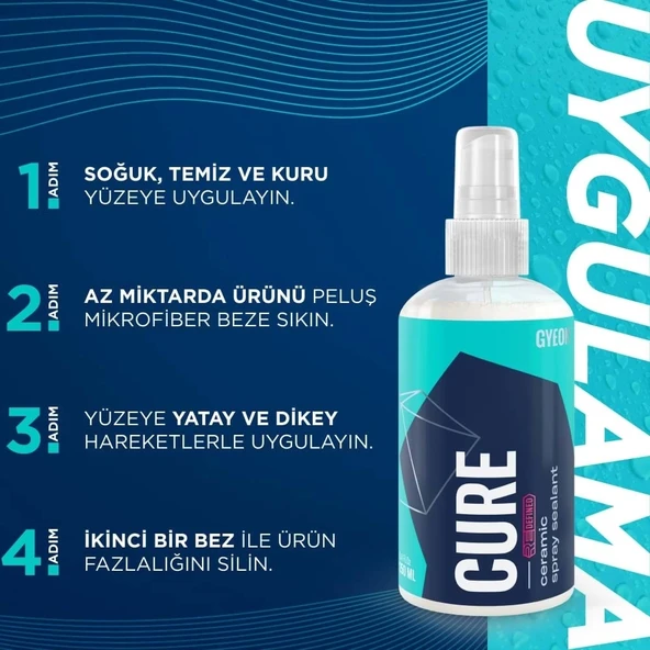 GYEON Q²M Cure REDEFİNED Araç Boya Koruma Ve Bakım Spreyi - 250 ml -Seramik Bazlı Koruyucu Nano Cila - 3