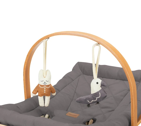 Wellgro Natura Ahşap Sallanan Ana Kucağı, Gri - Resim 2