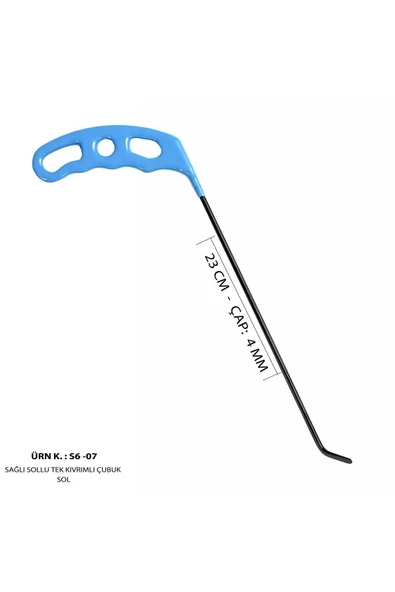 Safi Grup 23 cm 4 mm Çap Sağlı Sollu Tek Kıvrımlı Sol Boyasız Göçük Düzeltme Çubuğu, PDR Çubuk - S6-07