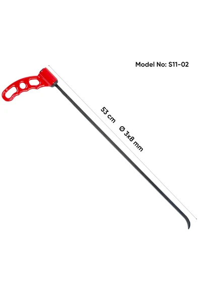 safi 53 cm 3X8 mm Çap Tek Taraflı Balina Sustalı Çubuk, Boyasız Göçük Düzeltme Çubuğu, PDR Çubuk - S11-02