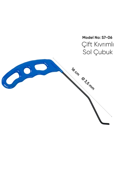 safi 16 cm 3,5 mm Çap Sağlı Sollu Çift Kıvrımlı Sol Boyasız Göçük Düzeltme Çubuğu - S7-06, PDR Çubuk - Resim 3