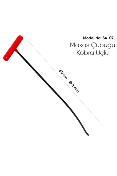 safi 60 cm 8 mm Çap Makas Çubuğu - Kobra Uçlu Boyasız Göçük Düzeltme Çubuğu - S4-07, PDR Çubuk - 3