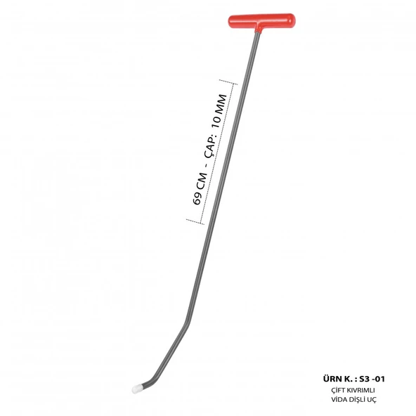 Safi Grup 70 cm 10 mm Çap 7'li Boyasız Göçük Düzeltme Çubuk Seti - S3-SET - 2