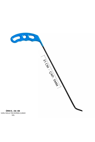 Safi Grup 31 cm 5 mm Çap Sağlı Sollu Tek Kıvrımlı Sol Boyasız Göçük Düzeltme Çubuğu, PDR Çubuk - S6-08