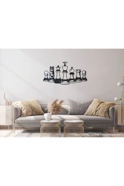 Ahm Satranç Lazer Kesim Metal Tablo - Resim 2