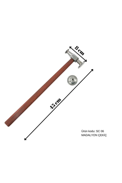 safi 45 cm Boyasız Göçük Düzeltme Madalyon Çekiç, PDR Çekiç
