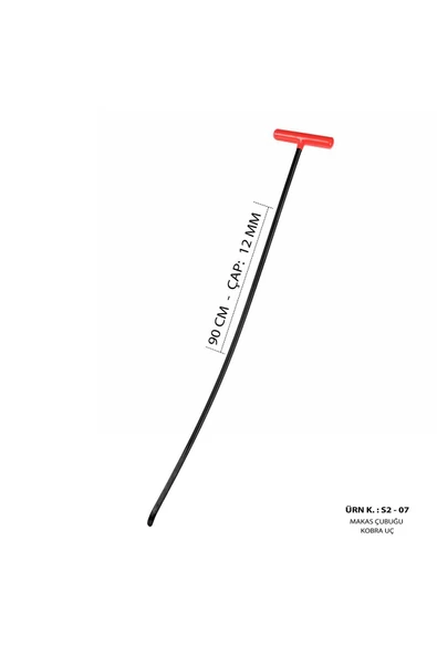 Safi Grup 90 Cm 12 Mm Çap Makas Çubuğu - Kobra Uç Boyasız Göçük Düzeltme Çubuğu - S2-07, Pdr Çubuk - Resim 2