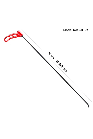safi 78 cm 3.8 mm Çap Tek Taraflı Balina Sustalı Çubuk, Boyasız Göçük Düzeltme Çubuğu, PDR Çubuk - S11-03