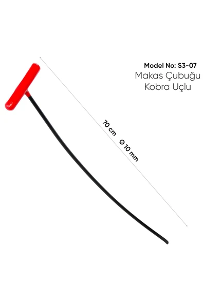 safi 70 cm 10 mm Çap Makas Çubuğu - Kobra Uç Çubuk, Boyasız Göçük Düzeltme Çubuğu - S3-07, PDR Çubuk - 3