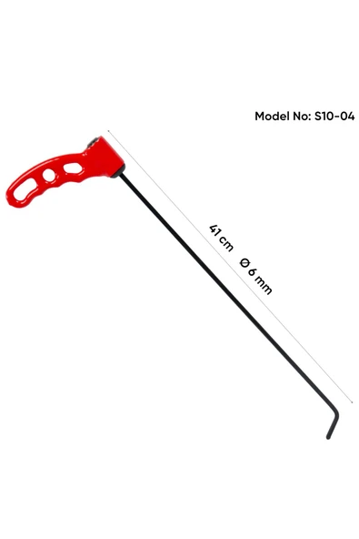 safi 41 cm 6 mm Çap Sustalı Sağ Sol Yassı Çubuk, Boyasız Göçük Düzeltme Çubuğu, PDR Çubuk - S10-04