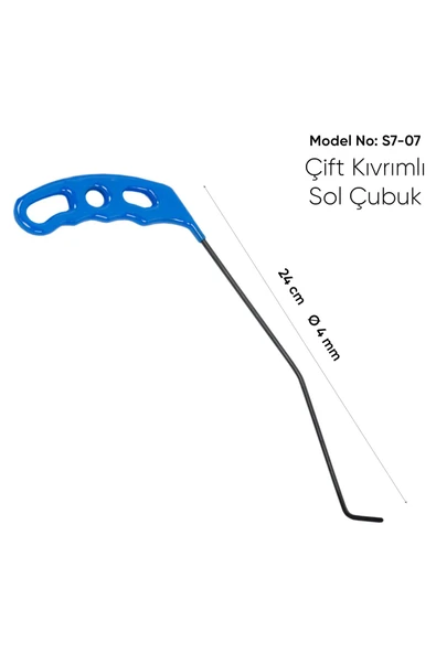 safi 27 cm 4 mm Çap Sağlı Sollu Çift Kıvrımlı Sol Boyasız Göçük Düzeltme Çubuğu - S7-07, PDR Çubuk - 3