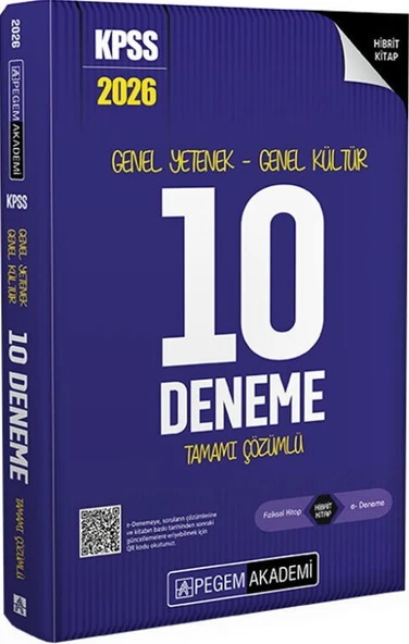 2026 KPSS Genel Yetenek Genel Kültür Tamamı Çözümlü 10 Deneme Pegem Yayınları