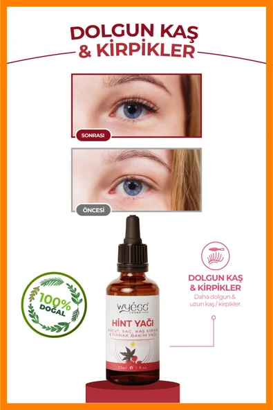 Hint Yağı Vücut, Saç, Kaş Kirpik Ve Tırnak Bakım Yağı, Soğuk Sıkım %100 Saf 30 ml