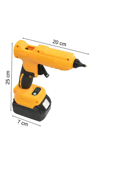 Safi Grup 100 W Kablosuz Sıcak Silikon Tabancası Şarj Edilebilir Bataryalı Silikon Tabancası  20-25-7 cm