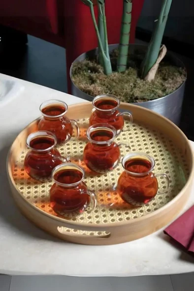 Mien Isıya Dayanıklı 6'lı Borosilikat Cam Bardak Kulplu Modern Çay Bardağı Seti Takımı - 8