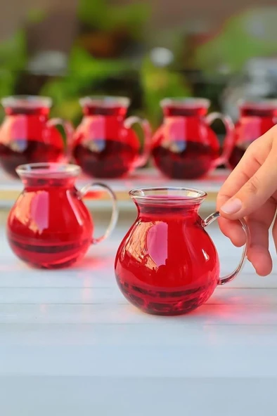 Mien Isıya Dayanıklı 6'lı Borosilikat Cam Bardak Kulplu Modern Çay Bardağı Seti Takımı - 2