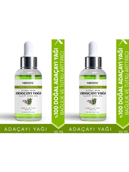 NEDOX 2 Adet Misk Adaçayı Yağı %100 Doğal Bağlılık Ve Tutku Arttırıcı Clary Sage Oil 50 Ml - 1