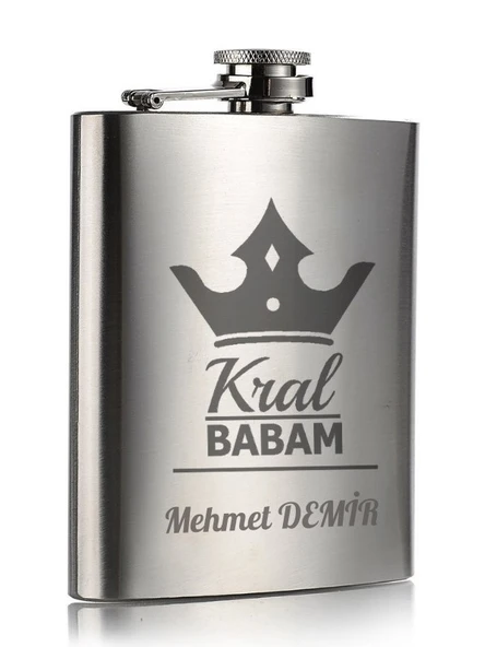Kişiye Özel Babaya Hediye 9 Oz Çelik Cep Matarası 266 Ml İçecek Cep Matarası - 5