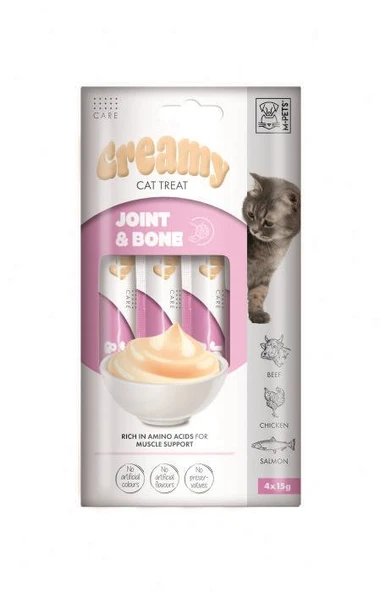 M-Pets Creamy Joint Bone Tavuklu Sığırlı ve Somonlu Kedi Ödülü 4x15 Gr