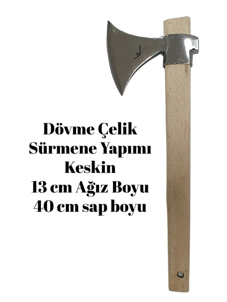 Sürmene El Dövmesi Oval Balta Nacak Makas Çeliği Üretimi Kamp Kemik Odun 600gr - 2