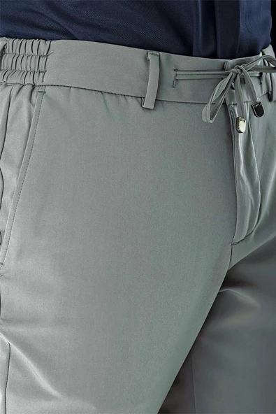 Yazı Slim Fit Likralı Erkek Jogger Pantolon-7329 - 3