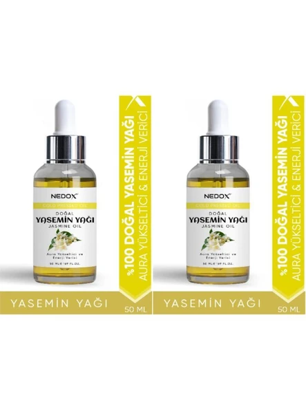 NEDOX 2 Adet Yasemin Yağı %100 Doğal Bitkisel Aura Yükseltici & Enerji Verici Jasmine Oil 50 Ml