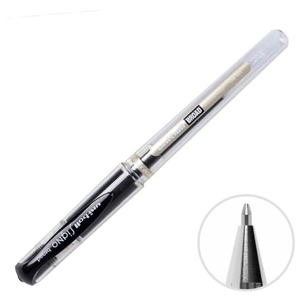 Uni-Ball Siyah Roller Kalem Signo Broad Jel Bilye Uç İmza Kalemi 1.0 MM | UM-153 - Resim 2