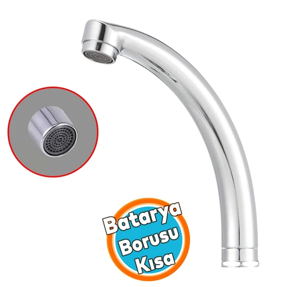 Mutfak Lavabo Musluk Batarya Kuğu Metal Lüks Evye Borusu Krom Su Kısa 360° Dönen Kaliteli Dayanıklı