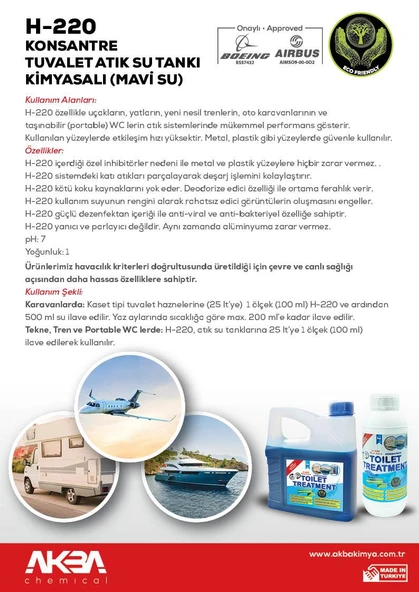 Akba Mavi Su (Atık Tankı Kimyasalı) 3 L - Resim 2