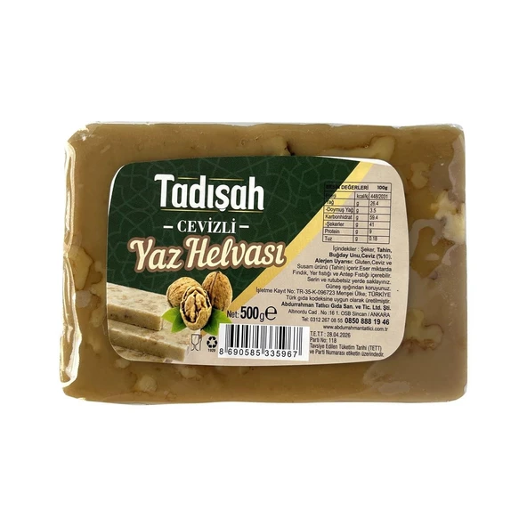 Tadışah Cevizli Yaz Helvası 500 gr