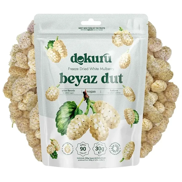 Dokuru Dondurularak Kurutulmuş Beyaz Dut 30 gr