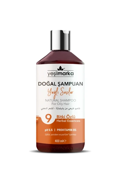 Yeşil Marka Doğal Şampuan Yağlı Saçlar İçin 400 ml